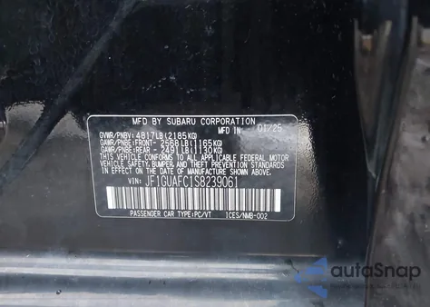 2025 Subaru Impreza Sport 5-Door from USA, damaged, VIN JF1GUAFC1S8239061